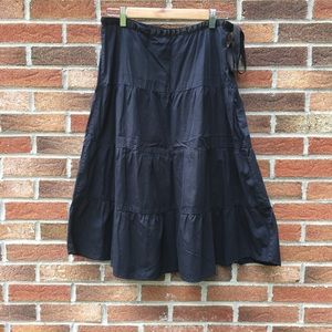 Black Sonoma Cotton Midi Skirt